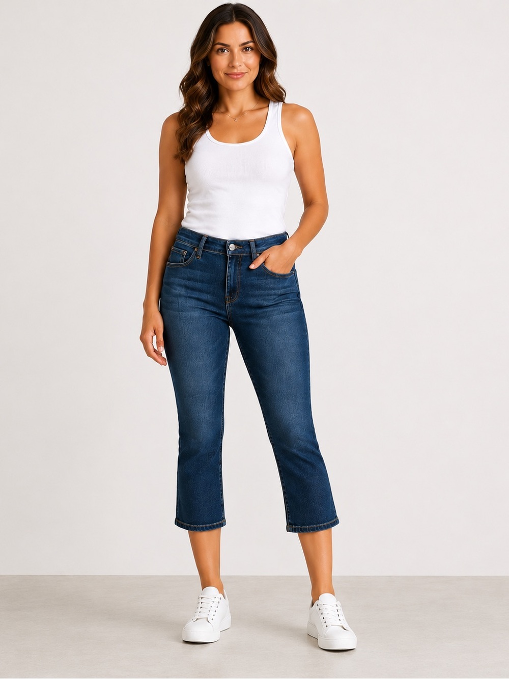 Lucky Brand Sofia Capri Jeans Women’s 6/28 Blue Denim Cropped Bootcut Stretch